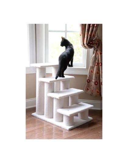 Real Wood 4 Steps Ramp For Dogs, Cats, Cat Step Stairs Ramp