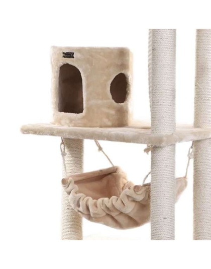 Real Wood 62" Cat tree With Scratch posts, Hammock for Cats