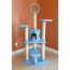 Real Wood 65-Inch Classic Cat Tree In Sky Blue 5-Level Condo