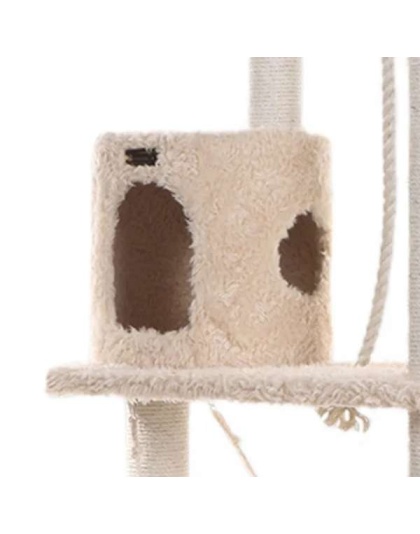 Real Wood 70" Cat Furniture,Ultra thick Faux Fur Cat Condo