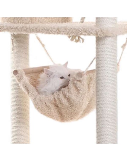 Real Wood 70" Cat Furniture,Ultra thick Faux Fur Cat Condo