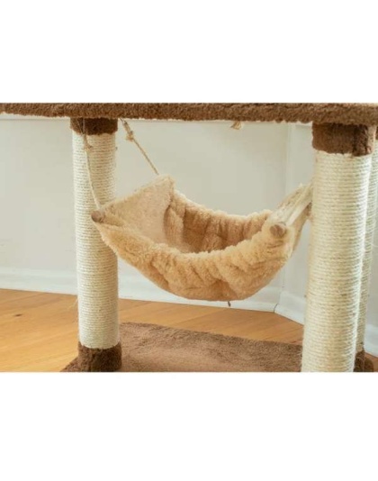 Real Wood 70" Cat tree With Scratch posts, Hammock for Cats