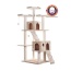 Beige - Real Wood 74" Multi-Level Cat Tree Large Cat Play Furniture