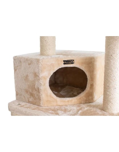 Real Wood 72" H Pet Cat Tower W Lounge Basket, Perch, A7204