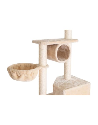 Real Wood 72" H Pet Cat Tower W Lounge Basket, Perch, A7204