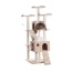 Beige - Real Wood 74" Multi-Level Cat Tree Large Cat Play Furniture