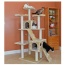 Beige - Real Wood 74" Multi-Level Cat Tree Large Cat Play Furniture