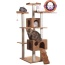 Ochre Brown - Real Wood 74" Multi-Level Cat Tree Large Cat Play Furniture