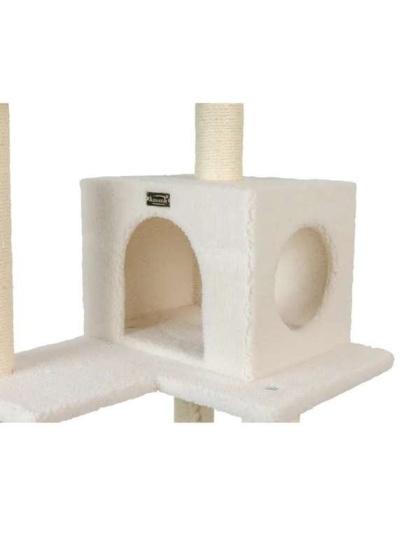 Real Wood B7301 Classic Ivory Cat Tree, 4 Levels With Rope