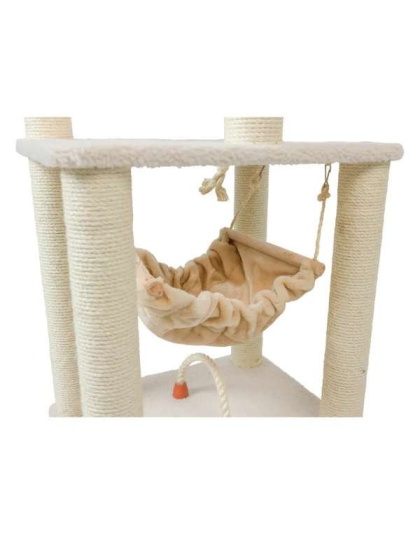 Real Wood B7301 Classic Ivory Cat Tree, 4 Levels With Rope