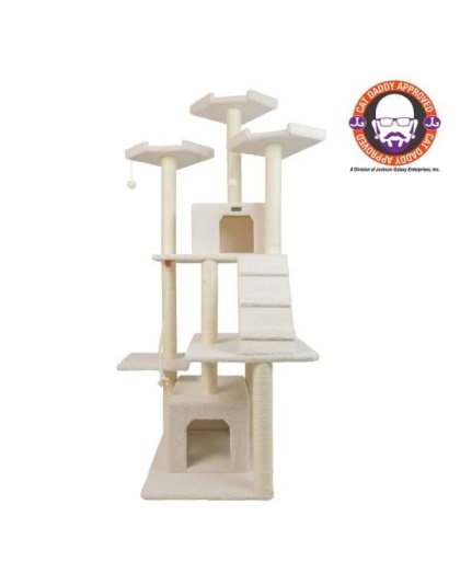 Real Wood B8201 Classic  Ivory Cat Tree Multi Levels W Ramp