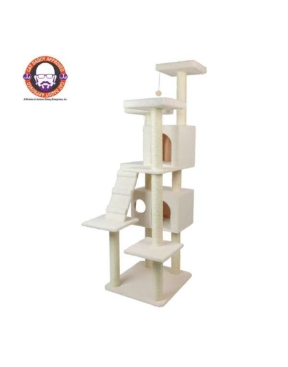 Real Wood Classic Ivory Cat Tree Multi Levels Condos B7701