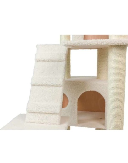 Real Wood Classic Ivory Cat Tree Multi Levels Condos B7701