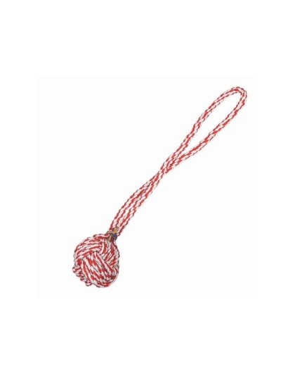 Red/White - ZA Monkeys Fist Knot Rope 15In Red/Wht - 15in