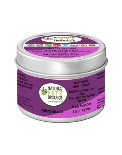 Body Bliss Meal Topper- Omega 3 & 6 Super Food + Heart, Brain Joint, Blood & Coat Support* - 4 Oz. Cat