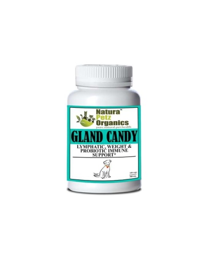Gland Candy Omega 3 & 6 Lymphatic, Weight & Probiotic Immune Support * - DOG/ 150 caps / 500 mg.