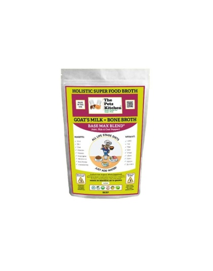 Goats Milk + Bone Broth Base Max* Joint, Skin & Coat Support Broth* The Petz Kitchen Dog & Cat