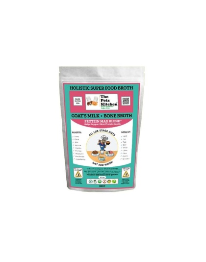 Goats Milk & Bone Broth Protein Max Blend* Stress, Gland, Joint & Immune Support* The Petz Kitchen  Broth