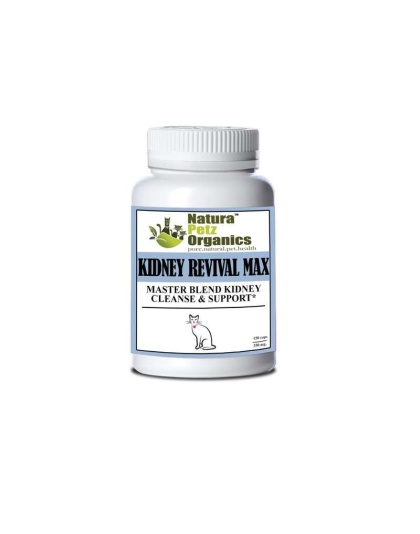 Kidney Revival Max Master Blend Kidney Cleanse & Support Capsules* Adult & Senior Dogs - CAT 150 Caps - 500 mg.
