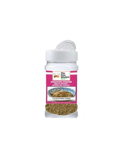 Manayupa Powder - Breath Support & Respiratory Support* The Petz Kitchen For Dogs & Cats* - 2 Oz. Nutritional Shaker