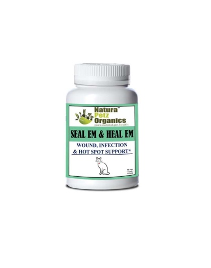 Seal Em & Heal Em Capsules Dog Cat & Small Animal*  Wound, Infection & Hot Spot Support* - CAT/ 90 caps /  225 mg