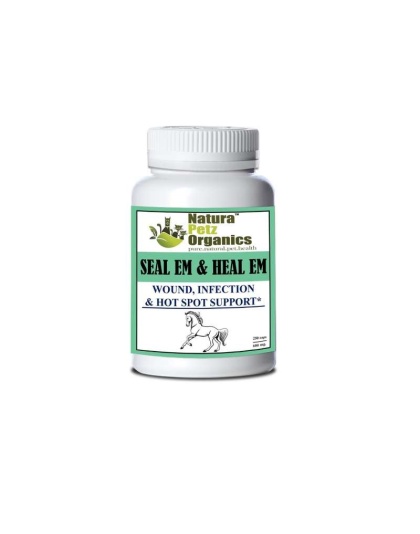 Seal Em & Heal Em Capsules Equine- Wound, Infection Ulcer Bite Bleeding & Hot Spot Support* - Horse - 250 caps / 600 mg