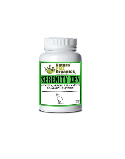 Serenity Zen - Anxiety, Stress, Relaxation & Multi-Systems Calming Support Dogs & Cats* - CAT /90 caps / 300 mg / Size 3