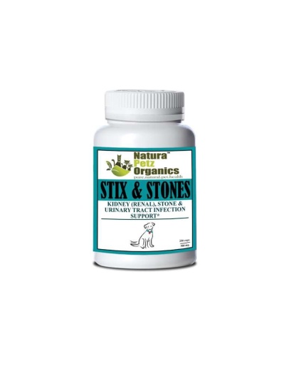 Stix And Stones Capsules* Kidney, Urinary Tract Infection & Stone Support* - DOG/ 250 caps / 500 mg / Size 1 Cap