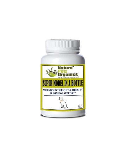 Super Model In A Bottle - Metabolic Weight & Obesity Slimming Support* Adult & Senior Pets* - CAT  / 150 caps / 225 mg / Turkey Flavor