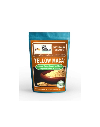 Yellow Maca* Complete Protein & Cognitive & Glandular Support* The Petz Kitchen Organic & Human Grade Ingredients For Home Prepared Meals & Treats* - 4 oz.