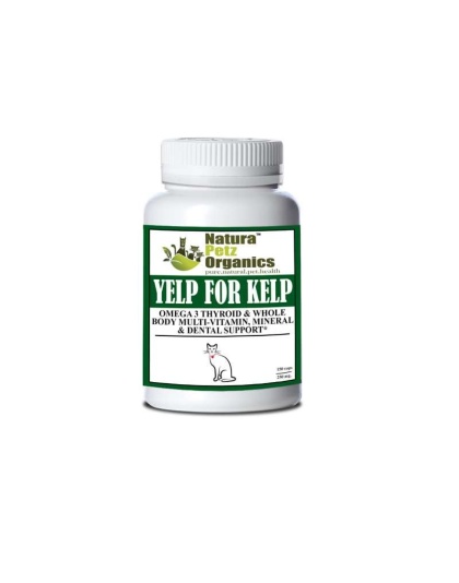 Yelp For Kelp - Omega 3 & 6 Thyroid & Whole Body Multi-Mineral, Vitamin & Dental Support* - CAT/ 150 caps / 250 mg / Size 3