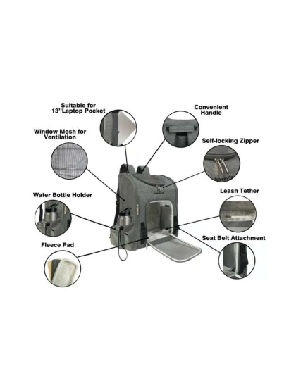 Mr. Peanut's Aspen Series Airline Capable Backpack Pet Carrier - 18 in Hx14 in Wx9 in D