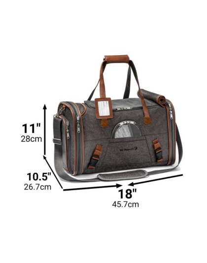 Charcoal Ash - Mr. Peanut's Gold Series Pet Carrier - 18 in L x 10.5 in W x 11 in H
