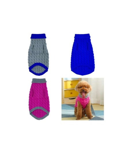 Gray With Regal Blue Fringe - Mr. Peanut's Knitted Acrylic Dog Sweaters - XX Large