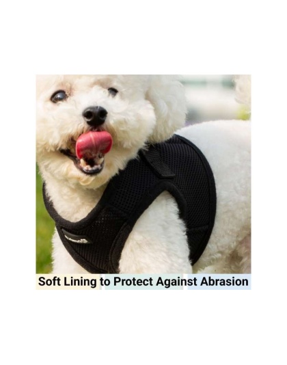 Black - Mr. Peanut's PupTrek Small Dog/Cat Soft Mesh Step In Harness Vest - XSmall