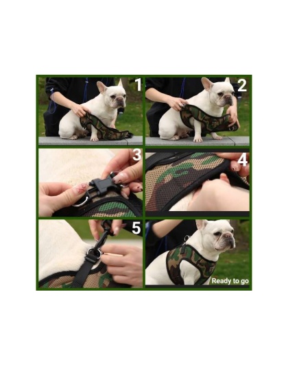 Camo - Mr. Peanut's PupTrek Small Dog/Cat Soft Mesh Step In Harness Vest - Large