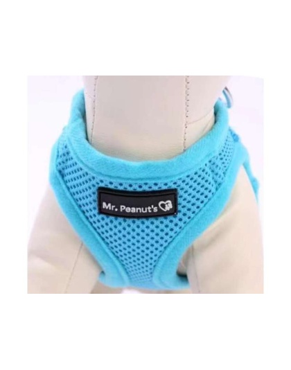 Blue - Mr. Peanut's PupTrek Small Dog/Cat Soft Mesh Step In Harness Vest - XLarge