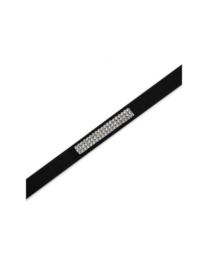 Black - Susan Lanci Designs 3 Row Giltmore Crystals Leash - 4 FT