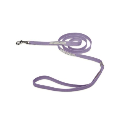 Puppy Pink - Susan Lanci Designs 3 Row Giltmore Crystals Leash - 4 FT