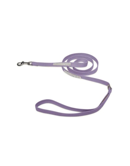 Puppy Pink - Susan Lanci Designs 3 Row Giltmore Crystals Leash - 4 FT