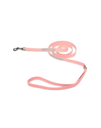 Red - Susan Lanci Designs 3 Row Giltmore Crystals Leash - 4 FT