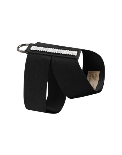 Black - Susan Lanci Designs 3 Row Giltmore Crystals Tinkie Harness - XXS