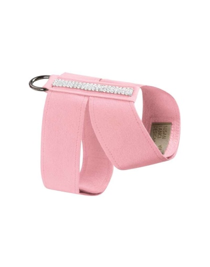 Puppy Pink - Susan Lanci Designs 3 Row Giltmore Crystals Tinkie Harness - XS
