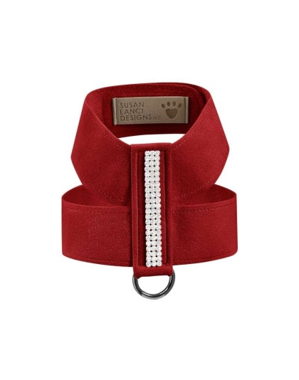 Red - Susan Lanci Designs 3 Row Giltmore Crystals Tinkie Harness - Medium