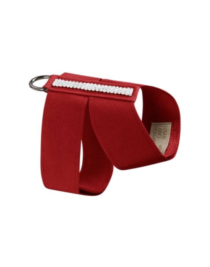 Red - Susan Lanci Designs 3 Row Giltmore Crystals Tinkie Harness - TC
