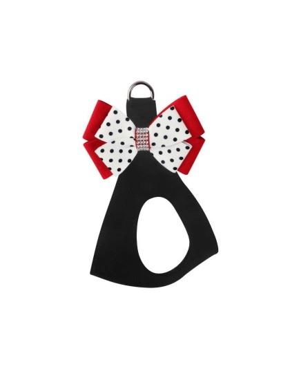 Black - Susan Lanci Designs Minnie Double Nouveau Bow Step In Harness - Small