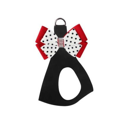 Black - Susan Lanci Designs Minnie Double Nouveau Bow Step In Harness - XL