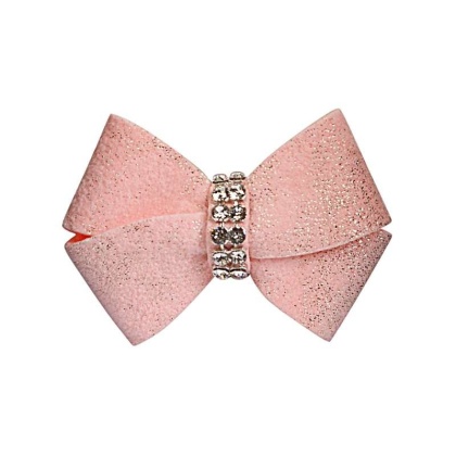 Puppy Pink Glitzerati - Susan Lanci Designs Glitzerati Nouveau Bow Hair Bow - Small