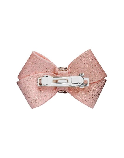 Puppy Pink Glitzerati - Susan Lanci Designs Glitzerati Nouveau Bow Hair Bow - XS