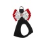 Black - Susan Lanci Designs Minnie Double Nouveau Bow Step In Harness - Medium